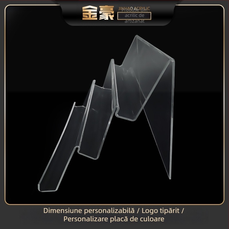 Raft de expunere din acril, trei niveluri, pentru cosmetice, stil scară, îndoire la cald