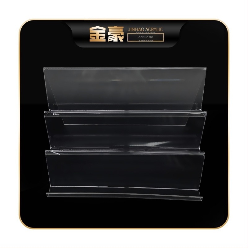 Raft de expunere din acril, trei niveluri, pentru cosmetice, stil scară, îndoire la cald