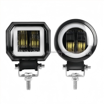 Far LED pentru mașină și motocicletă, lentilă de 3 inch, 20W, 3500 lm, IP68, sursă CREE, iluminare frontală pentru ceață/proiector cu Angel Eyes