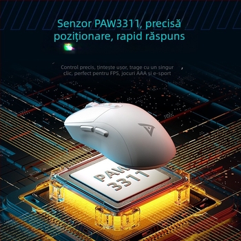 Titanium TSG809 Mouse gaming fără fir, Bluetooth dual (2.4G + Bluetooth), reîncărcabil, DPI 10000, 7 butoane, Interfață USB