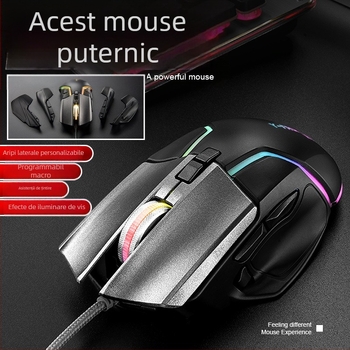 Mouse optic de gaming Y2, 8 butoane programabile, 7200 DPI, rezoluție reglabilă în șase trepte, conexiune USB