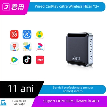 Adaptor CarPlay wireless cu integrare HiCar (Model Y3+, Marca Junfu, 5.0V, 0.25W)