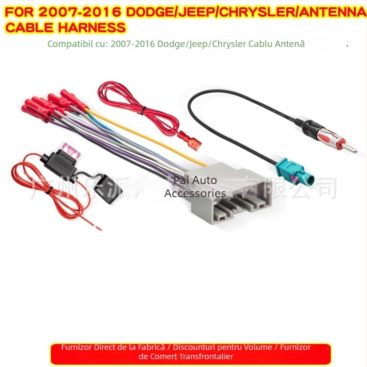 Peak GB-102B conector cablu 2-DIN pentru rama audio Jeep, oțel inoxidabil, 12V, 80 g