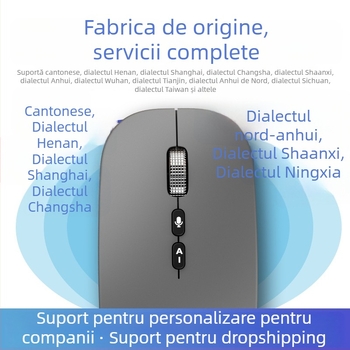 Mouse optic fără fir, Bluetooth și 2.4G, 1600 DPI, 5 butoane, distanță de până la 10 m