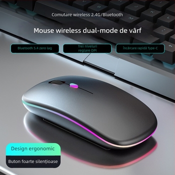 Mouse optic fără fir M512C, 4 butoane, 1600 DPI, 2.4G + Bluetooth, Plug-and-Play