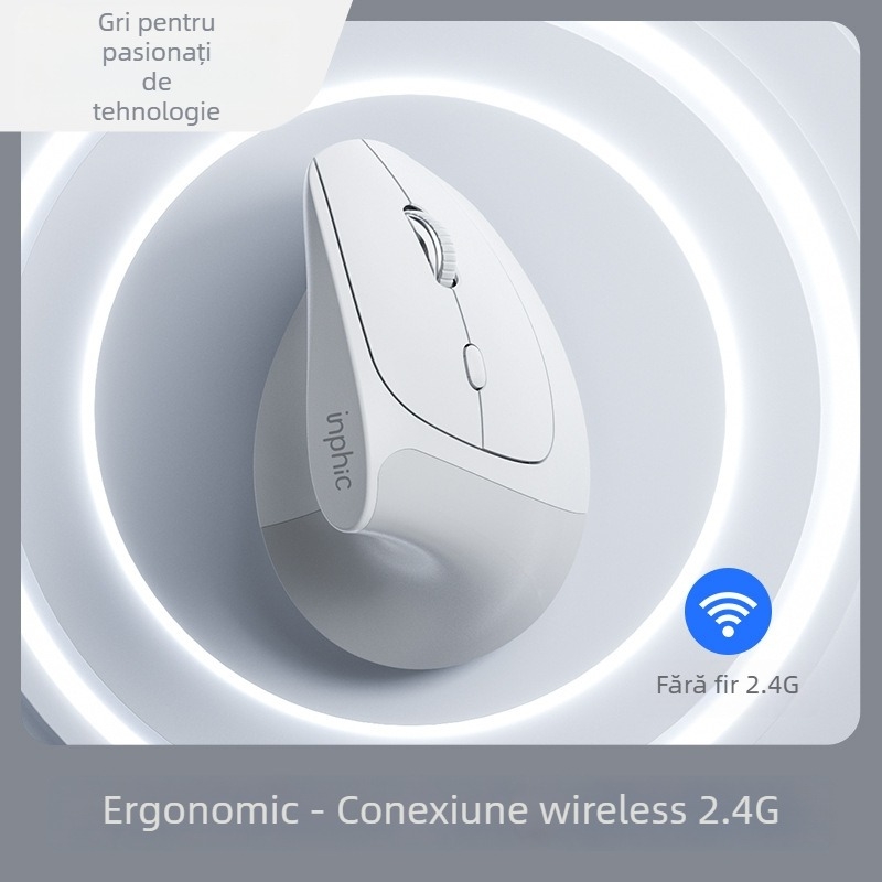X9 mouse ergonomic vertical wireless cu Bluetooth și 2,4 GHz dual-mod, silențios pentru birou
