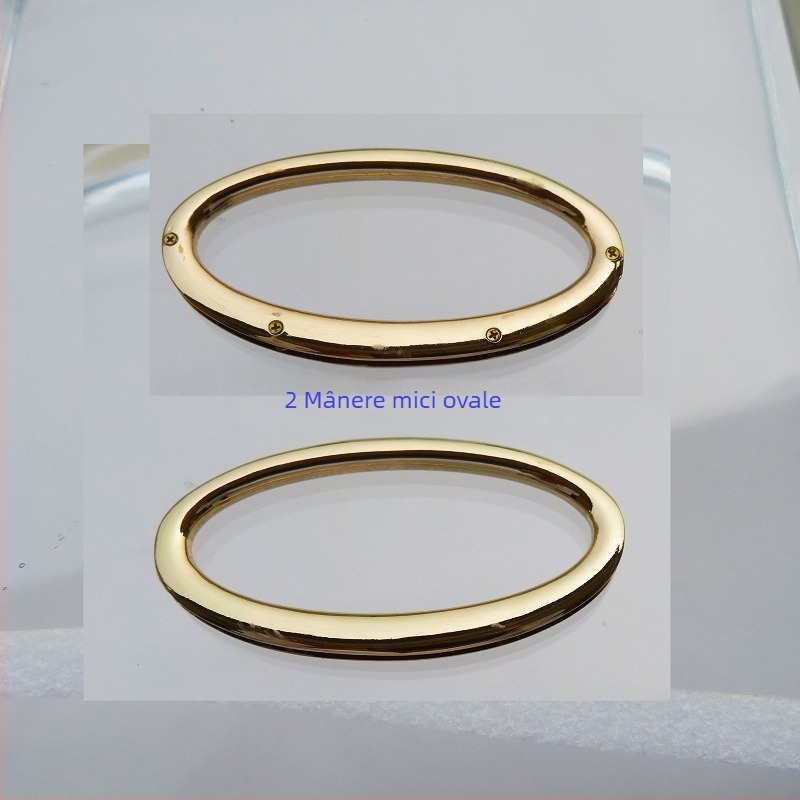 Inel metalic pentru mânerul genților – formă ou-ovală, bară dreaptă, inel mare, pentru femei