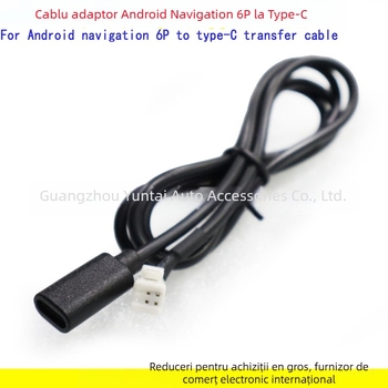 Cablu adaptor 4P6P la Type-C femelă pentru navigație Android — conductor din cupru, compatibil Android, fără personalizare, modificare audio, Evoresn/Yisen