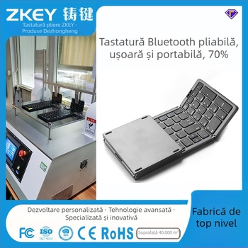 Castkey B089 Tastatură Bluetooth pliabilă, 81 de taste, cu keypad numeric, wireless, compatibilă cu trei sisteme de operare, ABS corp