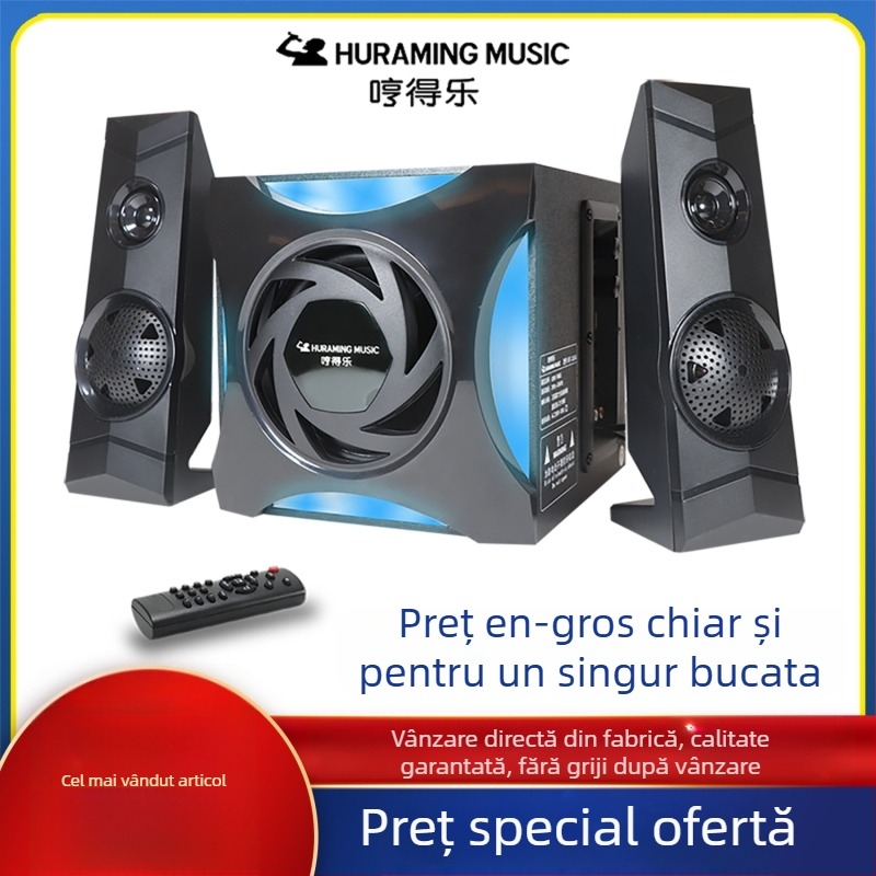 Boxe pentru calculator 2.1, ieșire 60W, Bluetooth 5.2, redare USB, slot pentru card, redare MP3