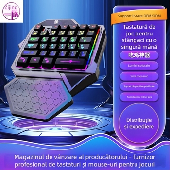 Tastatură de gaming cu fir, 35 taste, arhitectură X, iluminare RGB, rezistentă la apă