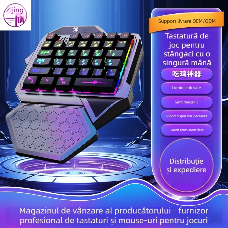 Tastatură de gaming cu fir, 35 taste, arhitectură X, iluminare RGB, rezistentă la apă