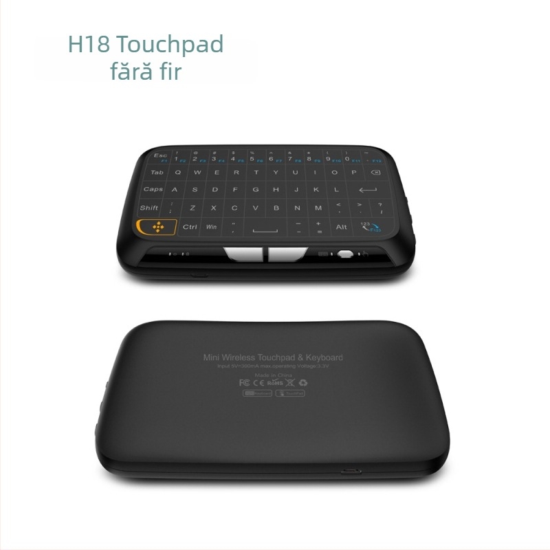 H18 Tastatură mini cu Air Mouse fără fir (2.4G, USB, 1600 DPI, rază de 20 m, 0,22 kg)
