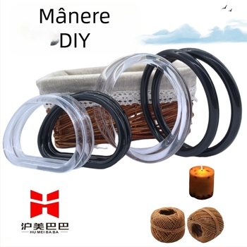 Mâner acrilic cu inel circular în formă D și mâner semicircular pentru geantă, accesoriu DIY, impermeabil, stil proaspăt și dulce