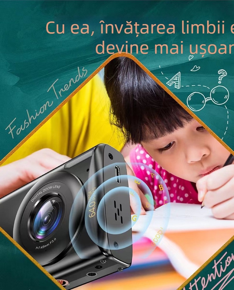 Cameră foto 4K portabilă, multifuncțională, C1 pentru studenți – stocare TF, ecran LCD 2.8 inchi, filtru și fotografiere în rafală