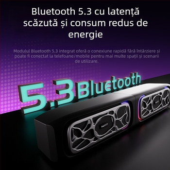 Hawthorne Bluetooth RGB sistem de boxe pentru desktop, stereo cu 2 difuzoare, 5W, alimentare USB, 20Hz-20kHz, SNR ≥75dB