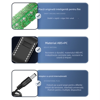 Adaptor de alimentare 12V DC 3A pentru înregistratoare NVR, camere de supraveghere și routere, greutate 100 g, design compact