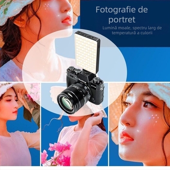 ST-120 LED Lumină de umplere pentru telefon/DSLR – iluminare portabilă pentru streaming live, 10–50W, 3.7V, trei temperaturi de culoare, control manual