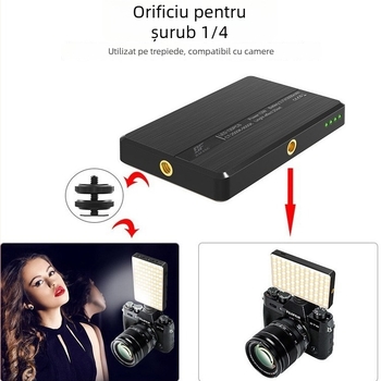 ST-120 LED Lumină de umplere pentru telefon/DSLR – iluminare portabilă pentru streaming live, 10–50W, 3.7V, trei temperaturi de culoare, control manual