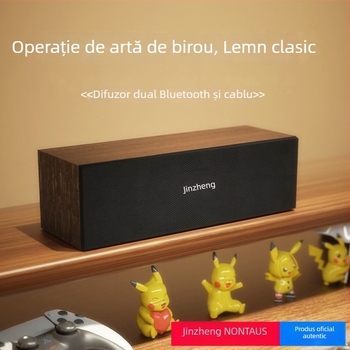 Difuzor Bluetooth pentru calculator, carcasă din lemn — Bluetooth 5.3; putere 5W; răspuns în frecvență 60 Hz–15 kHz; SNR ≥70 dB; rază 10 m