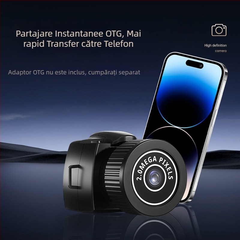 Y2000 Cameră de acțiune pentru copii, ecran LCD 2.0'', 640x480, TF Card, autonomie 3 ore, video și fotografii