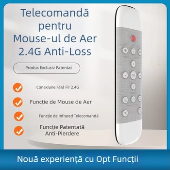Air Mouse Q40, mouse fără fir 2.4G cu control vocal, tastatură cu ambele fețe, touchpad infraroșu, telecomandă iluminată