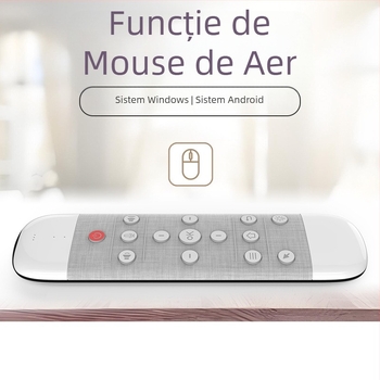 Air Mouse Q40, mouse fără fir 2.4G cu control vocal, tastatură cu ambele fețe, touchpad infraroșu, telecomandă iluminată