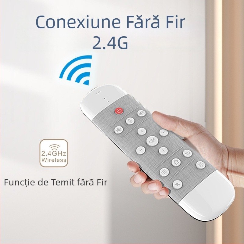 Air Mouse Q40, mouse fără fir 2.4G cu control vocal, tastatură cu ambele fețe, touchpad infraroșu, telecomandă iluminată