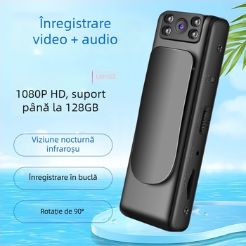 M6 înregistrator portabil cu clips, cameră HD pentru conferințe, vizualizare nocturnă infraroșu, carcasă ABS