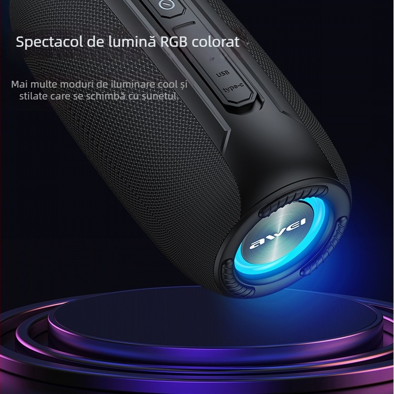 Boxă Bluetooth pentru exterior, robustă, 10W, IPX4 impermeabil, Bluetooth 5.0, baterie încorporată 1000–1200 mAh, răspuns în frecvență 80 Hz–15 kHz (IPX4; 10W; Bluetooth 5.0; 1000–1200 mAh; 80 Hz–15 kHz)