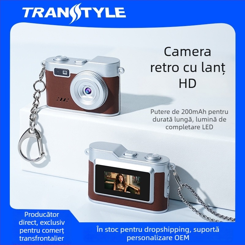 Cameră foto digitală mini retro, înregistrare video și fotografie 1080P, ecran LCD 0,96 inch, model D109J, suport MicroSD până la 32GB, carcasă ABS