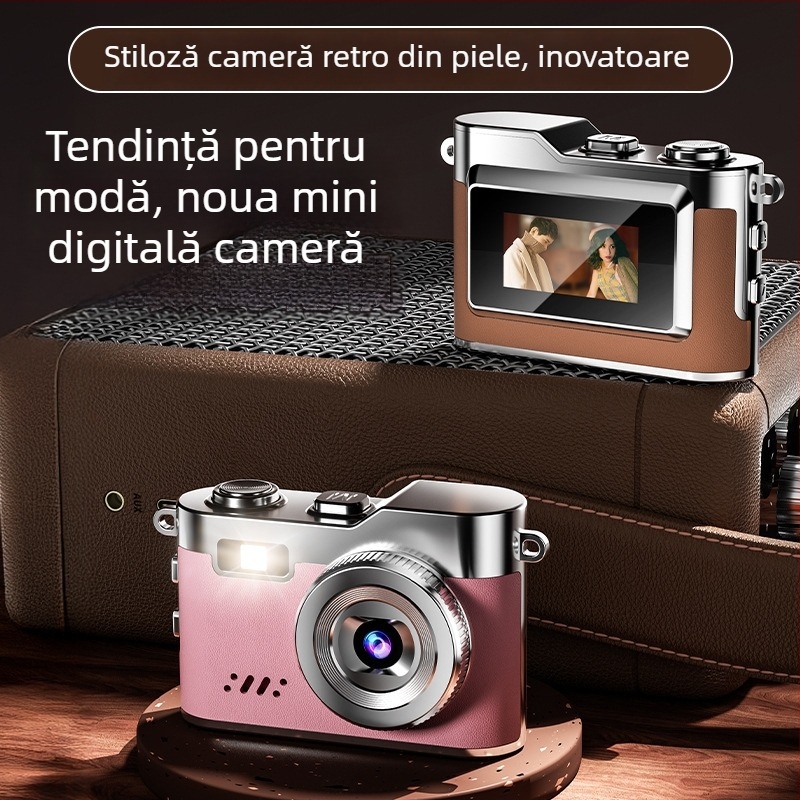 Cameră foto digitală mini retro, înregistrare video și fotografie 1080P, ecran LCD 0,96 inch, model D109J, suport MicroSD până la 32GB, carcasă ABS