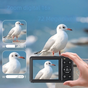 Cameră selfie portabilă cu senzor CMOS 1/4-inch, 16 MP, rezoluție maximă 4608x2560, ecran LCD HD de 2,8-inch, zoom digital 16x