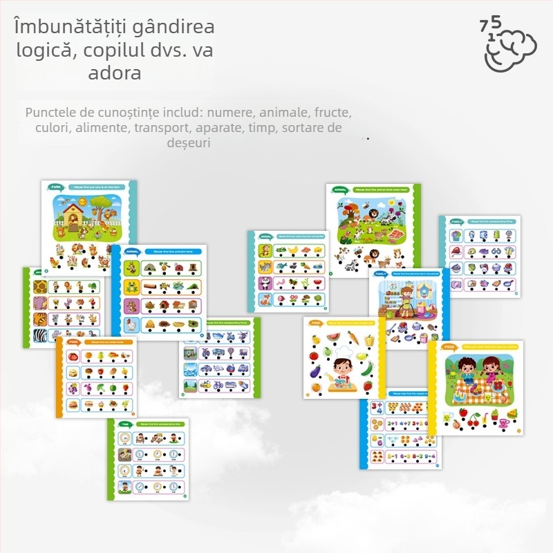 Pix de citire cu puncte pentru învățare timpurie, cititor de cărți și carduri, sunete interactive și atingere pentru copii 4–6 ani