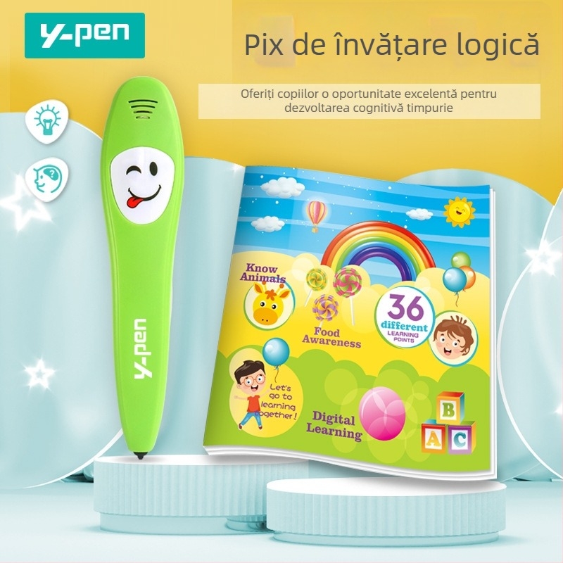 Pix de citire cu puncte pentru învățare timpurie, cititor de cărți și carduri, sunete interactive și atingere pentru copii 4–6 ani