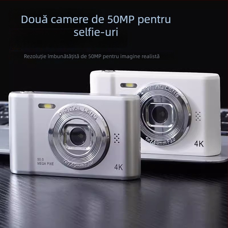 Cameră CCD pentru studenți Q2, 48 MP, zoom optic 8x, zoom digital 8x, rezoluție maximă 3072×2040, ecran LCD de 2,5 inch