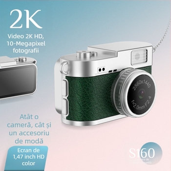 Cameră digitală Vintage pentru studenți Q160 – senzor CCD, 8 MP, obiectiv periscop, ecran LCD HD, stabilizare electronică a imaginii