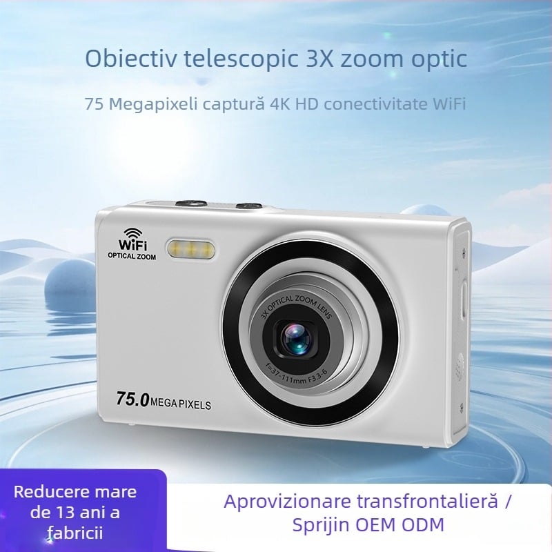 Cameră Wi-Fi cu senzor CMOS, rezoluție 4K 3840x2160, obiectiv telecopic, card TF, interfață USB 2.0