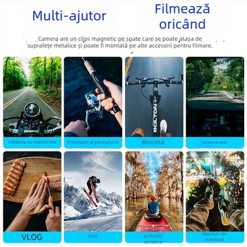 Cameră purtată pe torace pentru outdoor, animale de companie și copii - 2 MP, 1920x1080, obiectiv 3,6 mm, greutate 107 g, -20°C până la 60°C