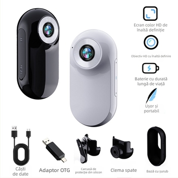 Cameră purtată pe torace pentru outdoor, animale de companie și copii - 2 MP, 1920x1080, obiectiv 3,6 mm, greutate 107 g, -20°C până la 60°C