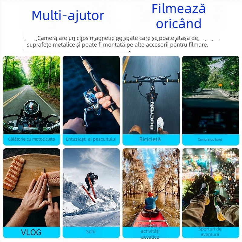 Cameră purtată pe torace pentru outdoor, animale de companie și copii - 2 MP, 1920x1080, obiectiv 3,6 mm, greutate 107 g, -20°C până la 60°C