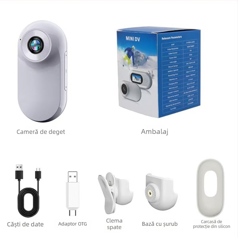 Cameră purtată pe torace pentru outdoor, animale de companie și copii - 2 MP, 1920x1080, obiectiv 3,6 mm, greutate 107 g, -20°C până la 60°C