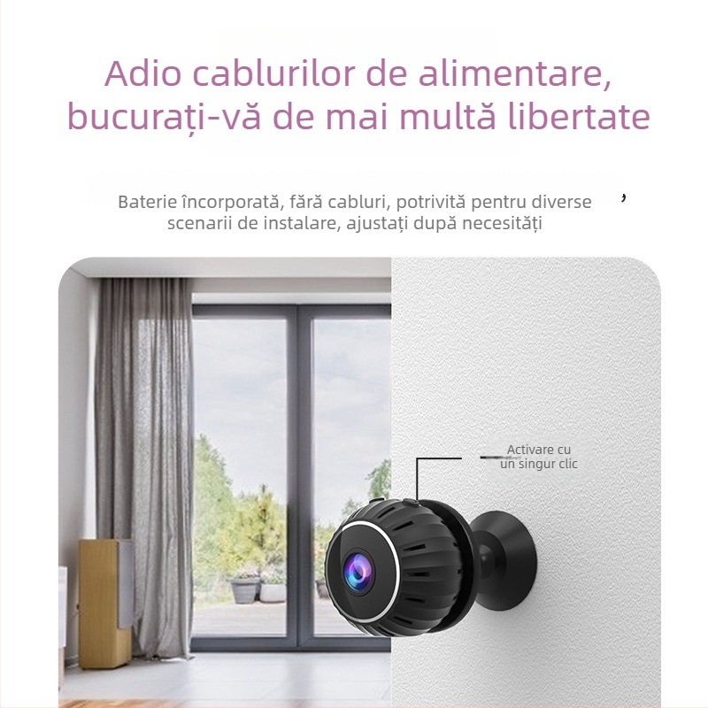 Cameră WiFi fără fir cu vedere de noapte, model X10, 720p/1080p, monitorizare la distanță, autonomie baterie 50–60 de minute