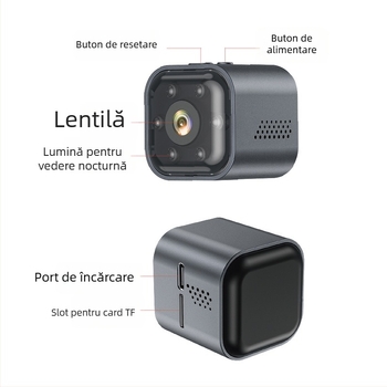AS03 Cameră wireless pentru monitorizarea bebelușilor și a animalelor de companie – 1080p HD, Standby automat, Baterie 300 min, Stocare TF Card, Înregistrare video și fotografii