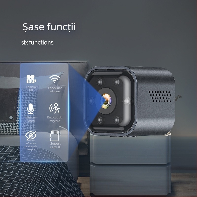 AS03 Cameră wireless pentru monitorizarea bebelușilor și a animalelor de companie – 1080p HD, Standby automat, Baterie 300 min, Stocare TF Card, Înregistrare video și fotografii