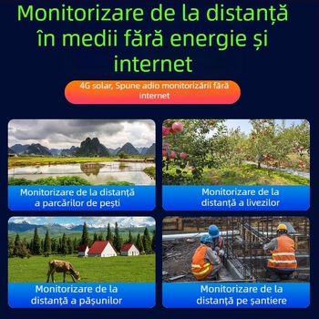 Cameră solară 4G – exterior, vizualizare 360°, HD noapte, monitorizare la distanță, iluminare minimă 0.001 lux