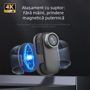 Cameră de acțiune 4K Ultra HD pentru ciclism, stabilizare wireless cu FPV, stocare pe card TF, autonomie de 1 oră