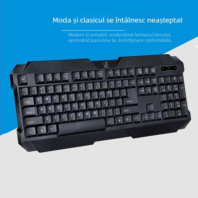 Set tastatură și mouse Q19 USB, optic 1200 DPI, cablu 1.3 m
