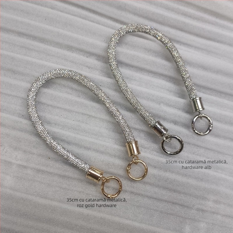 Lanț de telefon din diamant Hiro Mori, cu mâner detașabil din tub cilindric, accesoriu monocrom pentru reducerea încărcării