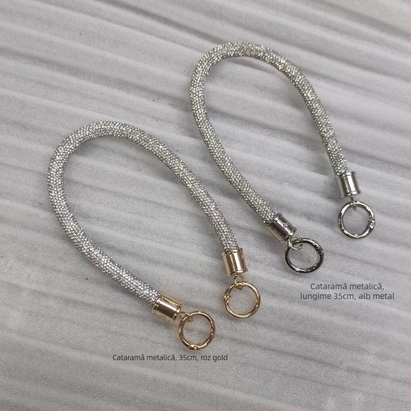 Lanț de telefon din diamant Hiro Mori, cu mâner detașabil din tub cilindric, accesoriu monocrom pentru reducerea încărcării